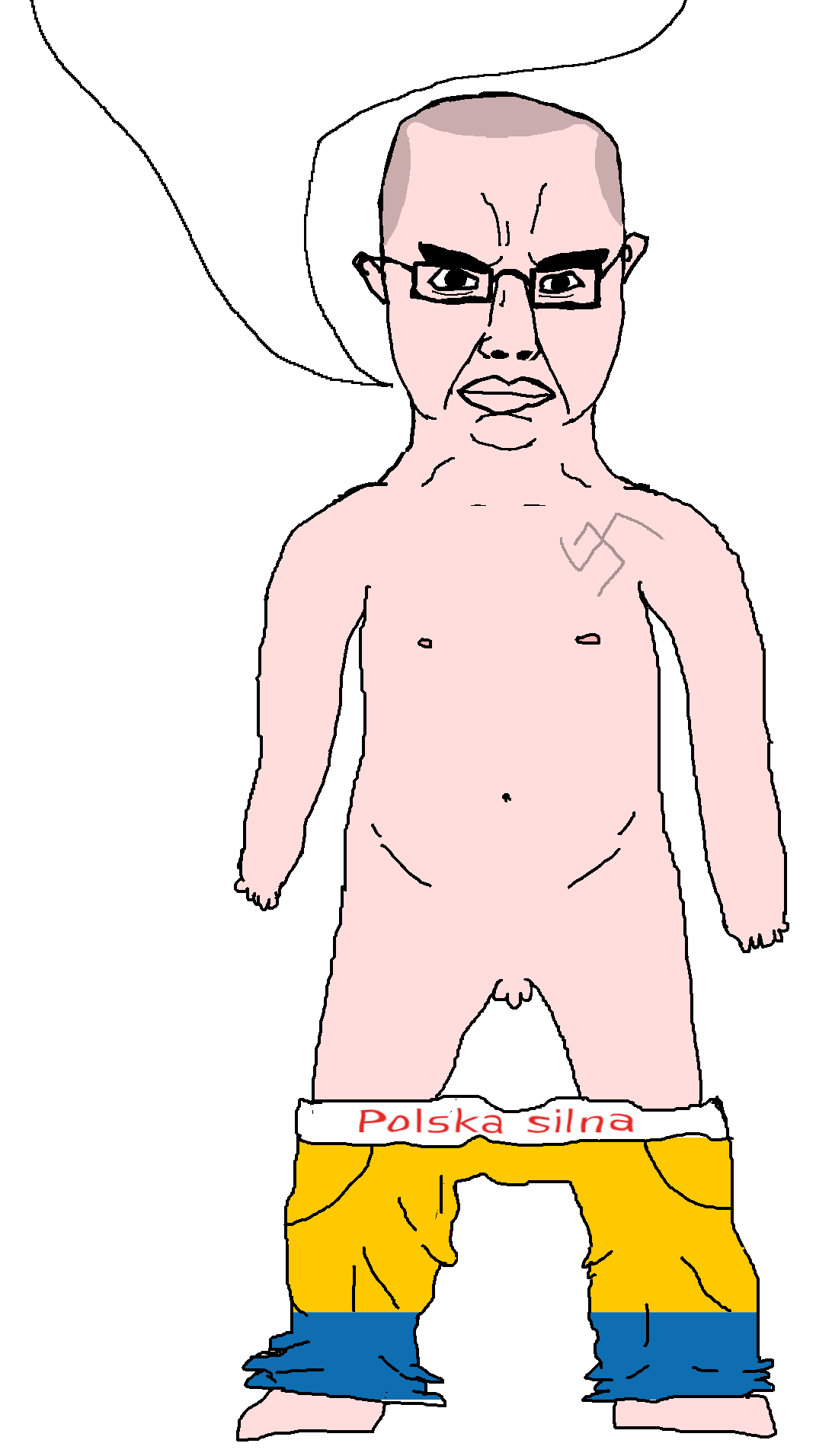 chudjak, chudjak front, obsessedchud, balding, country, flag, full body, glasses, hair, looking at you