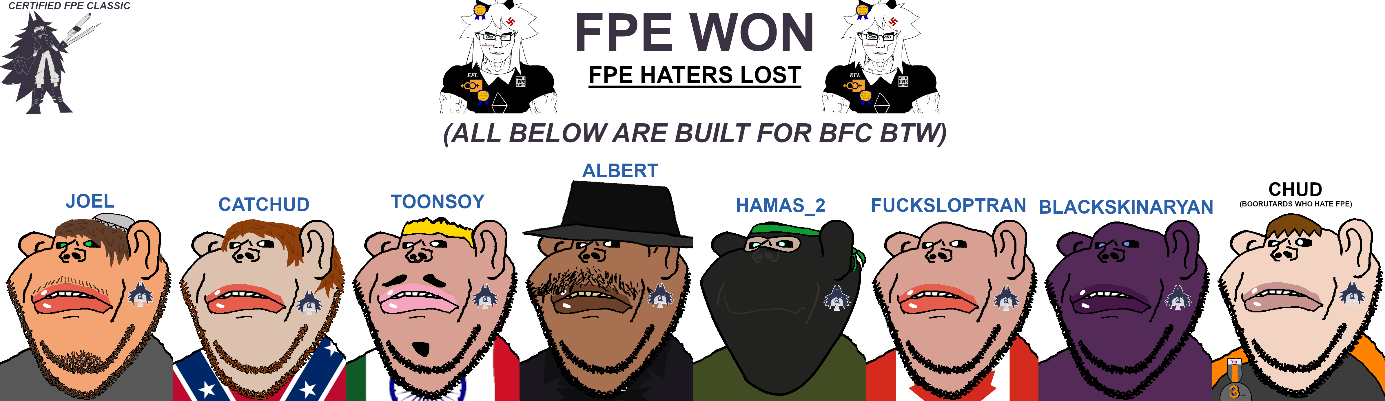 nivero, dan, miss circle, chudjak, impish soyak ears, chudjak front, impish amerimutt, muscular chud, amerimutt, aryan