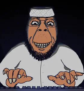 bernd, mcdonalds typing cobson, arab, arm, beard, black eyes, brown skin, clenched teeth, clothes, fat