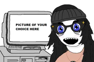 soytan, clothes, female, glasses, hair, looking at you, monitor, picture of your choice here