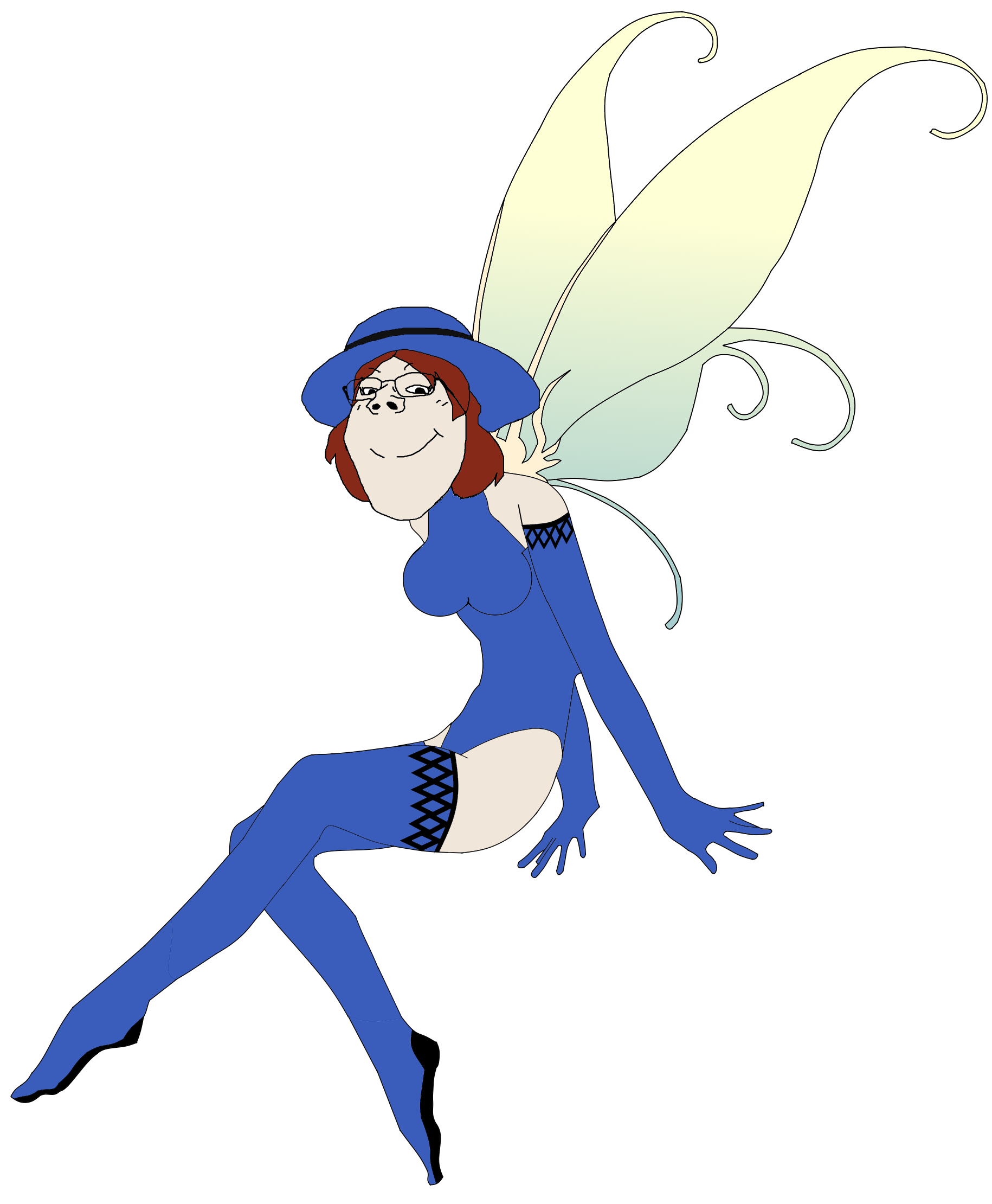 gapejak, female gapejak, femjak, 1soyjak, black eyes, blue gloves, brown hair, closed mouth, clothes, elbow gloves