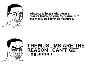chudjak, /pol/tard, angry, bloodshot eyes, cope, crying, glasses, hair, laid, seething