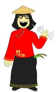 soychang, soytan, asian, clothes, female, full body, glasses, hair, open mouth, waving