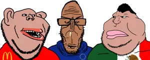 impish soyak ears, markiplier soyjak, meximutt, tony soprano soyjak, euromutt, impish amerimutt, euromutt, european union, mcdonalds, mexico