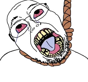 bernd, boat rammer, ack, bloodshot eyes, crying, hanging, open mouth, rope, transparent background