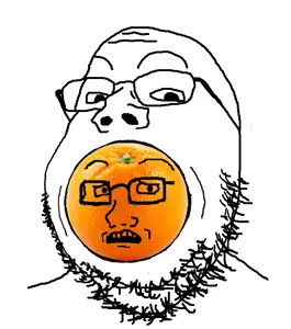 gapejak, soyak, food, fruit, gape, multiple soyjaks, open mouth, orange (fruit), orange skin, scared