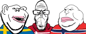 impish soyak ears, markiplier soyjak, meximutt, euromutt, impish amerimutt, euromutt, denmark, mutt trio, norway, sweden