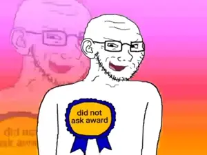 soyak, soyak (smug), animated, animation, award, didnt ask, ear, glasses, soyjak, soyjak party