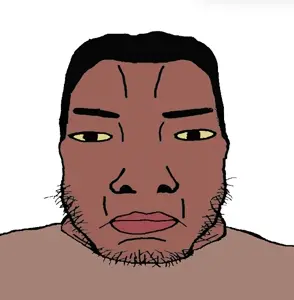 chudjak, markiplier soyjak, chudplier, big lips, brown hair, brown skin, gray shirt, hair, large nose, lips