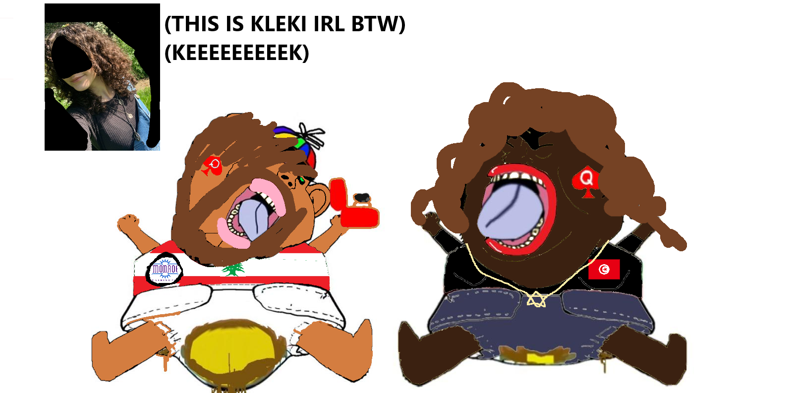 impish soyak ears, meximutt, 2soyjaks, baby, beard, brown beard, brown hair, brown skin, curly hair, drawkleki