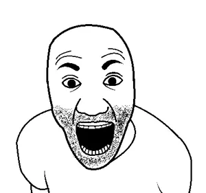 el perro rabioso, 1soyjak, arm, clothes, monochrome, open mouth, soyjak, stubble, tshirt, uncolored skin