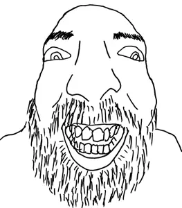 israeli soyjak, bald, beard, eyebrows, looking at you, no glasses, nose, soyjak, stubble, white background