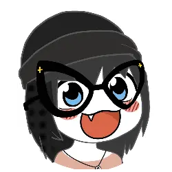 soytan, animated, anime, beanie, blue eyes, clothes, fang, female, glasses, gyate gyate