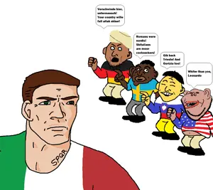 impish soyak ears, impish amerimutt, aryan, a10 eyes, asian, germany, green eyes, hair, italy, nigger