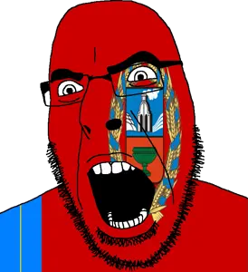 cobson, altai krai, flag, full head, glasses, hair, krai, looking to the right, open mouth, plant