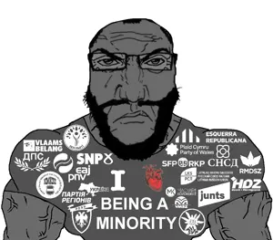chudjak, markiplier soyjak, chudjak front, muscular chud, muscular science lover, science lover, angry, beard, closed mouth, glasses