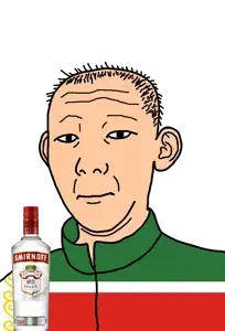 kuzjak, 1864, alcohol, bottle, chechnya, closed mouth, clothes, drink, ear, flag