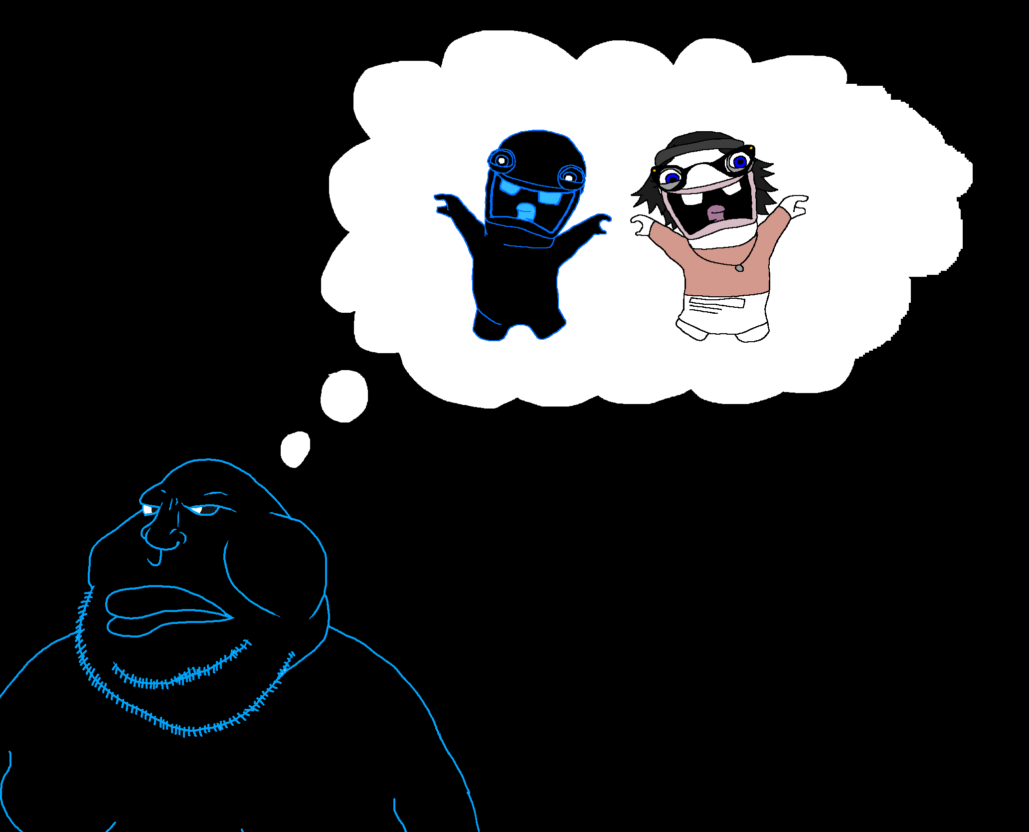 soytan, meximutt, avengers, b b king, bbghast, black background, black skin, blush, brown shirt, de master of stuff