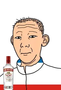 kuzjak, 1864, alcohol, bottle, closed mouth, clothes, crimea, drink, ear, flag