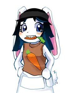 jaikacuz, soytan, animal ears, carrot, clothes, female, furry, glasses, hair, vtuber