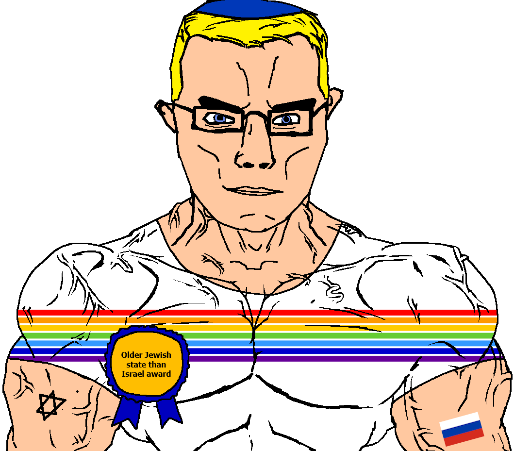 chudjak, chudjak front, muscular chud, arm, autonomous oblast, award, blonde hair, blue eyes, buff, closed mouth