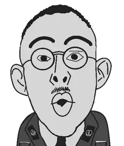 nojak, black and white, clothes, cookie, ear, glasses, hair, heinrich himmler, mustache, nazism