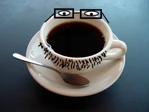 unknown, coffee, cup, drink, glasses, objectsoy, open mouth, real life, stubble
