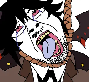 bernd, hanging troonjak, troonjak, ack, bloodshot eyes, clothes, crying, funamusea, glasses, hair