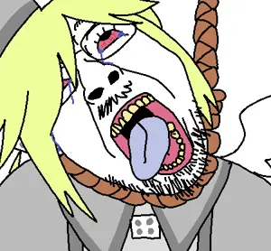 bernd, hanging troonjak, troonjak, ack, blonde hair, bloodshot eyes, clothes, crying, froze, funamusea