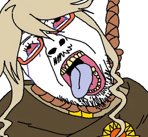 bernd, hanging troonjak, troonjak, ack, blonde hair, bloodshot eyes, clothes, crying, funamusea, glasses