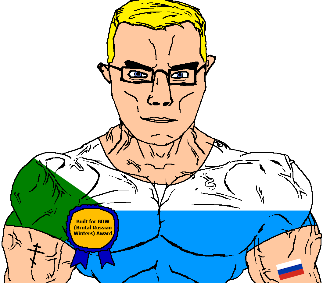 chudjak, chudjak front, muscular chud, arm, award, blonde hair, blue eyes, brw, buff, christianity