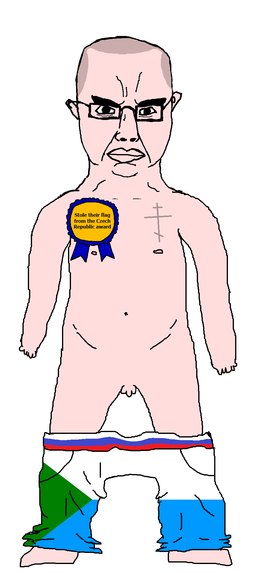 chudjak, chudjak front, obsessedchud, award, balding, christianity, czechia, eastern orthodox, flag, full body