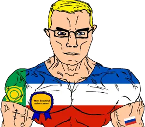 chudjak, chudjak front, muscular chud, arm, award, beautiful, blonde hair, blue eyes, buff, christianity