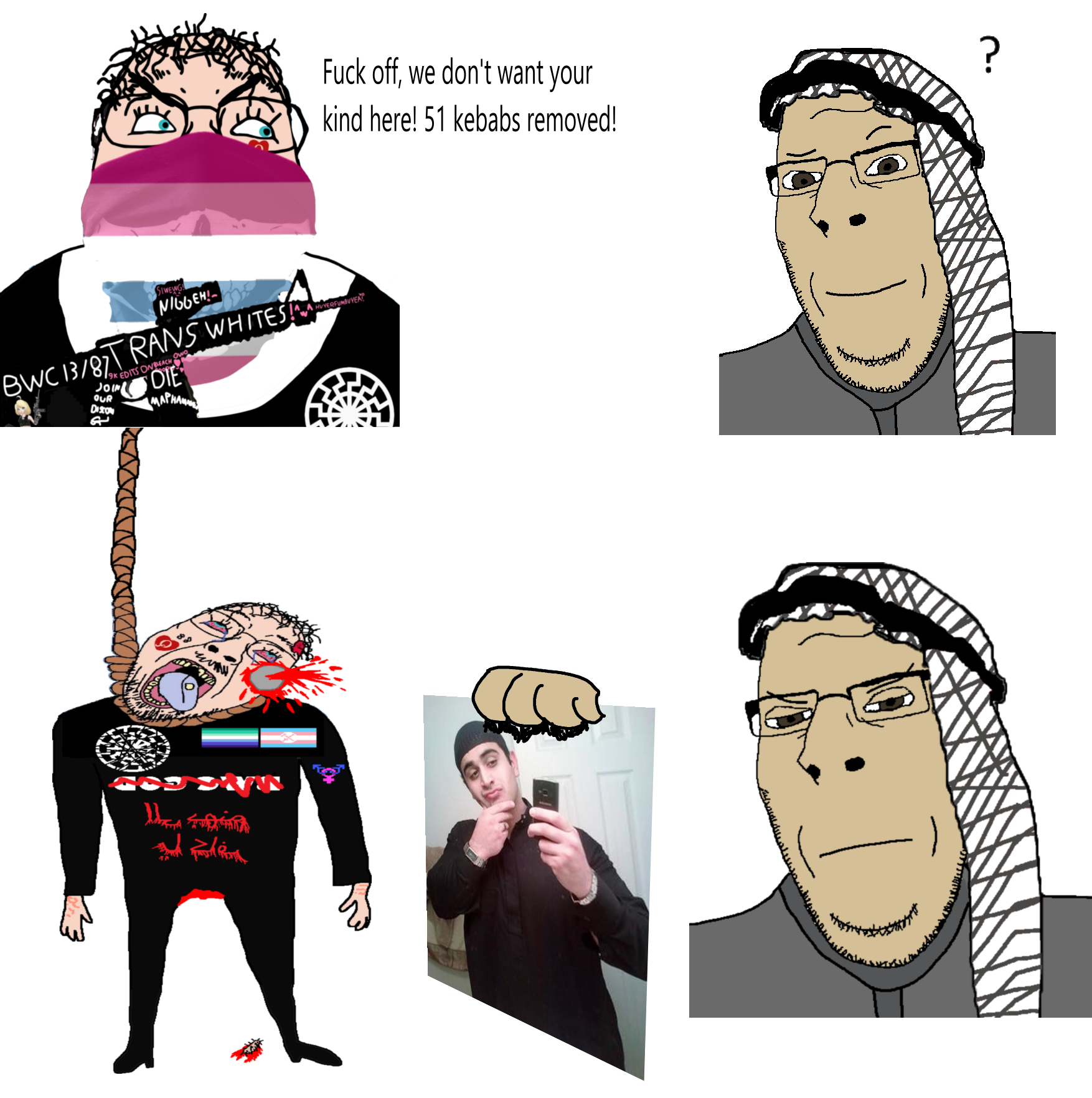bernd, cobson, gapejak, nucob, 1488, 2soyjaks, aids, anime, arab, arabic text