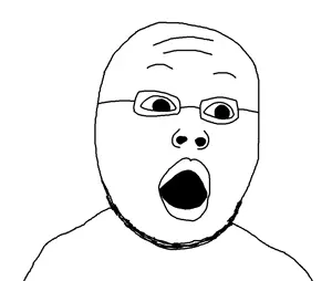 unknown, 1soyjak, beard, glasses, monochrome, oekaki, open mouth, soyjak, uncolored skin
