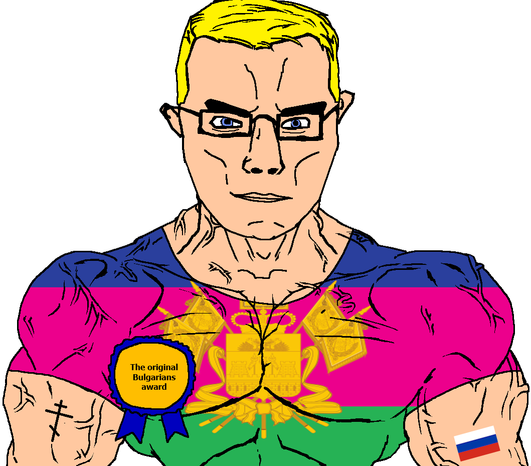 chudjak, chudjak front, muscular chud, arm, award, blonde hair, blue eyes, buff, bulgaria, castle