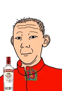 kuzjak, 1864, alcohol, animal, bottle, closed mouth, clothes, crown, drink, ear