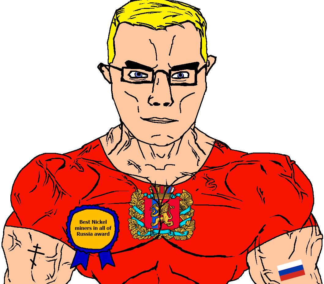 chudjak, chudjak front, muscular chud, animal, arm, award, blonde hair, blue eyes, buff, christianity