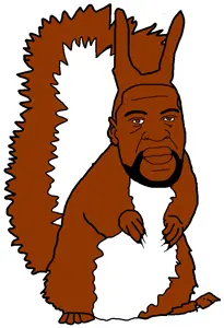 george floyd, squirreljak, squirreljak, saint floyd, animal, arm, beard, big nose, closed mouth, ear