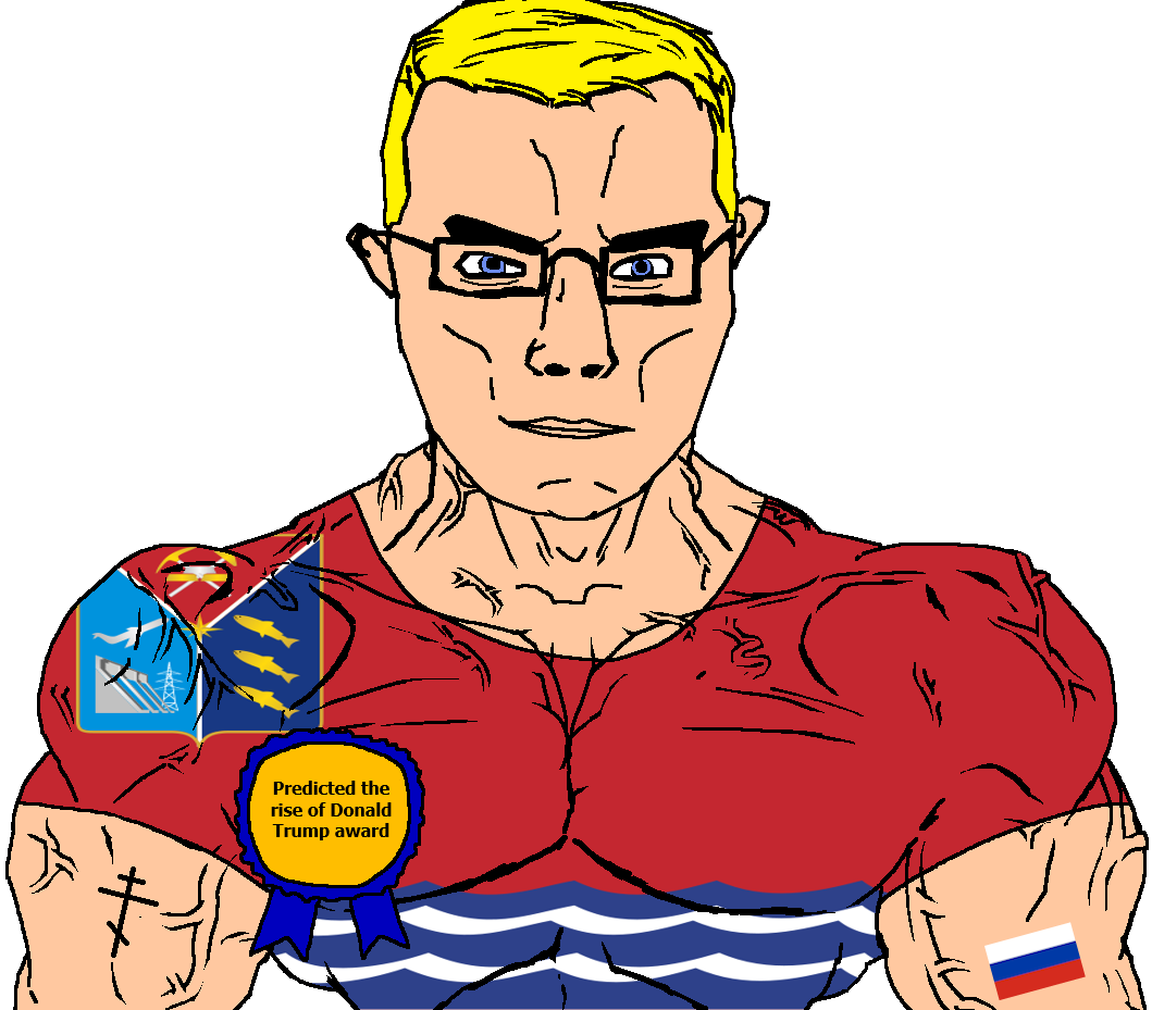 donald trump, chudjak, chudjak front, muscular chud, aryan, a10 eyes, award, blonde hair, blue eyes, buff