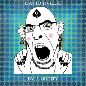 cobson, slutson, album cover, blush, david bowie, ear, facial mark, forehead mark, glasses, hands