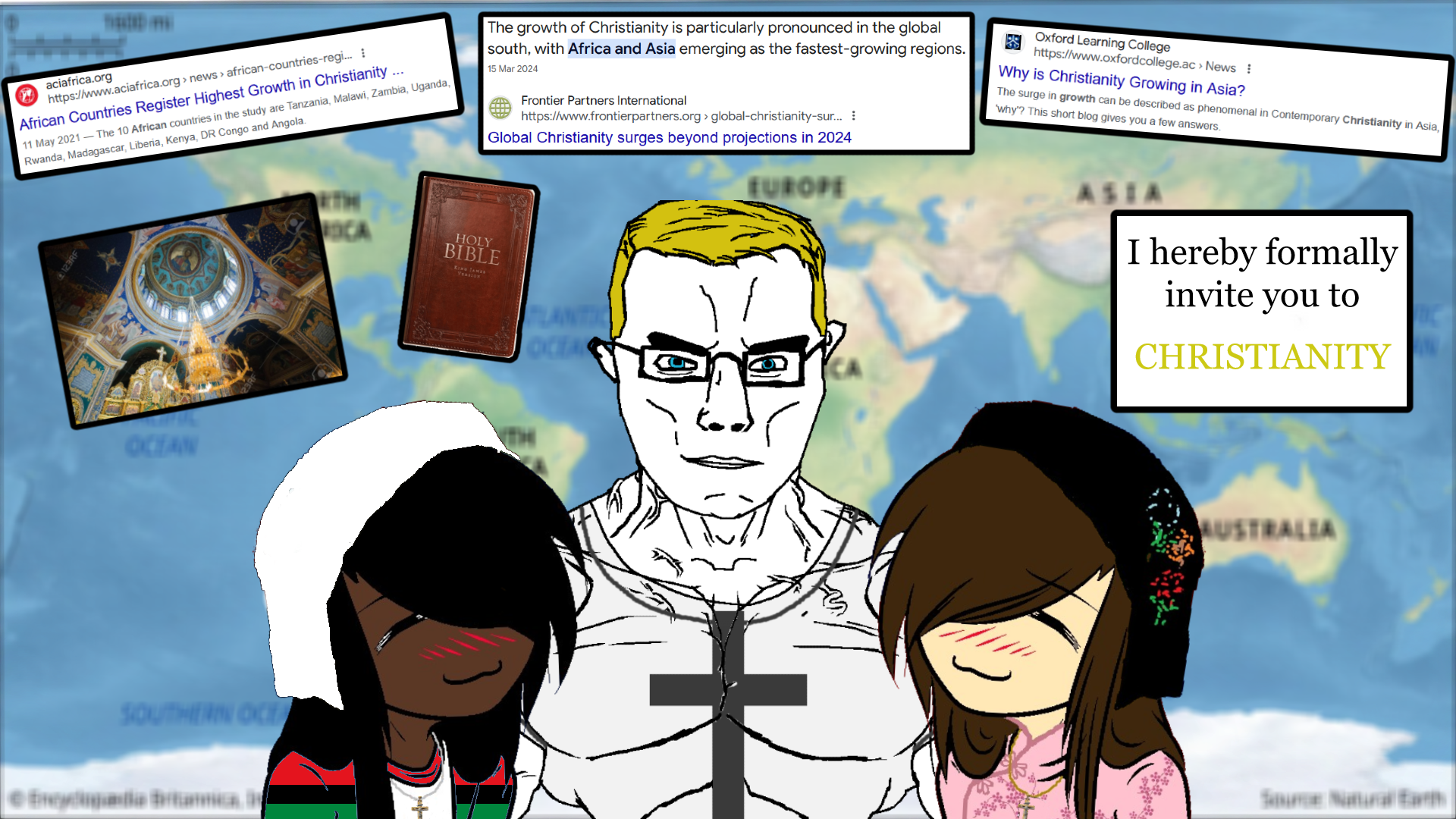 chudjak, chudjak front, muscular chud, aryan, a10 eyes, abrahamic, africa, african female, angry, article