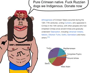 impish soyak ears, impish amerimutt, impish front, amerimutt, crimean, crimean tatar, half body, text, ukraine, wordswordswords
