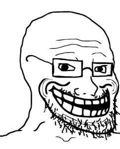 trollface, soyak, glasses, mustache, nose, smile, stubble, trolljak, white background