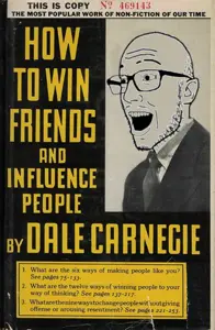 esam, book, clothes, dale carnegie, ear, glasses, mustache, open mouth, soyjak, stubble