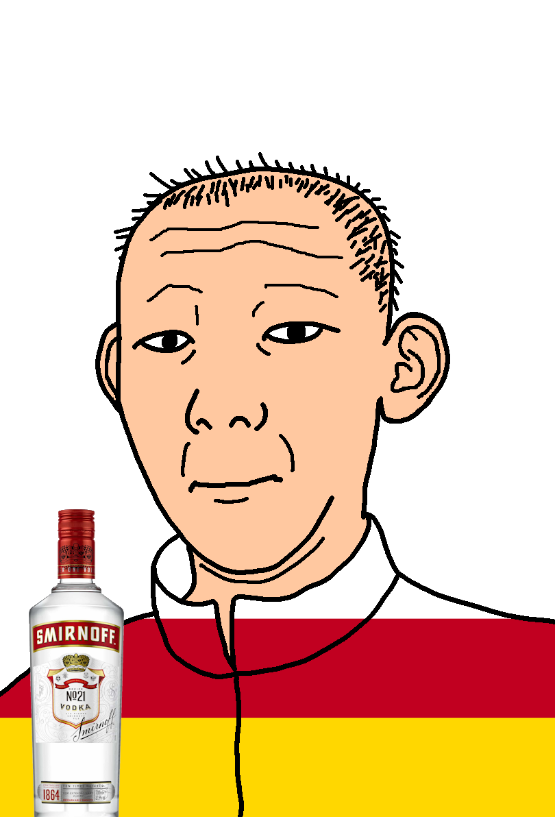 kuzjak, 1864, alcohol, bottle, closed mouth, clothes, drink, ear, flag, hair
