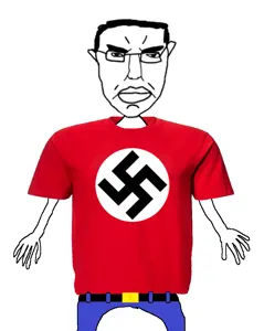 chudjak, pol face, arm, belt, clothes, facing front, front view, full body, glasses, jeans