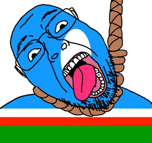 bernd, hanging troonjak, troonjak, ack, dead, flag, glasses, hair, hanging, open mouth