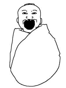 markiplier soyjak, 1soyjak, baby, ear, monochrome, open mouth, soyjak, toddle, uncolored skin