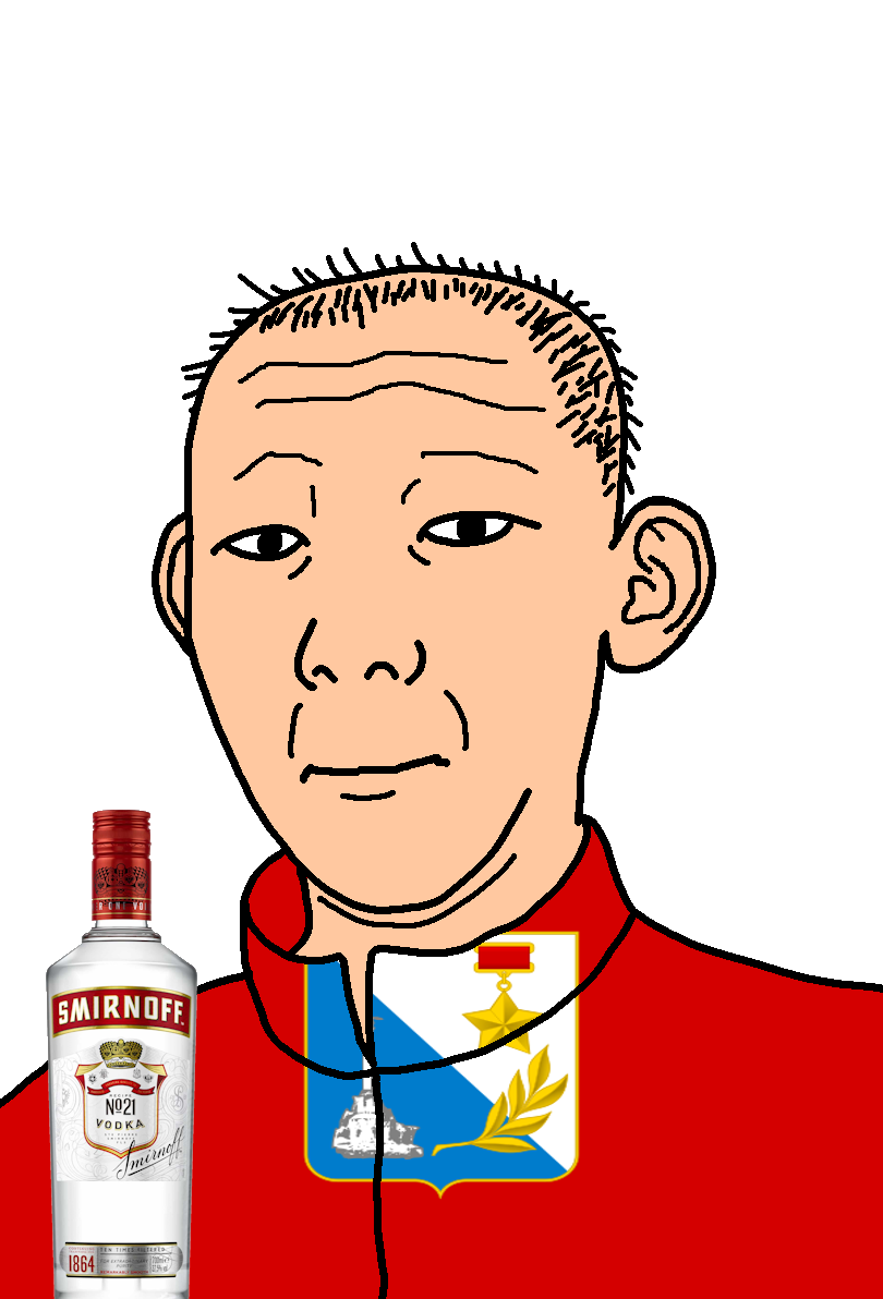 kuzjak, 1864, alcohol, bottle, closed mouth, clothes, drink, ear, flag, hair